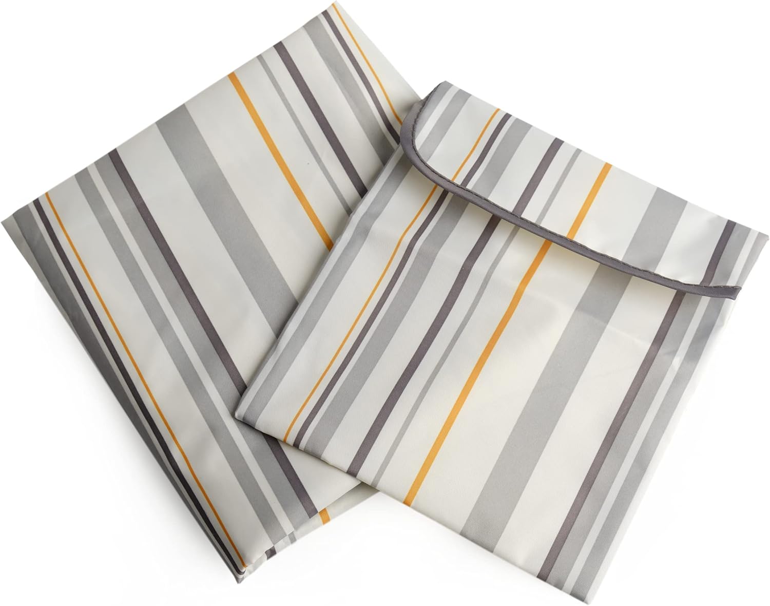 Prince Lionheart Multi-Purpose Catchall, Round Splat Mat, Gray Stripe, Great for Meal or Craft Time, Easy Clean Up, 47.75x47.75 Inch (Pack of 2)