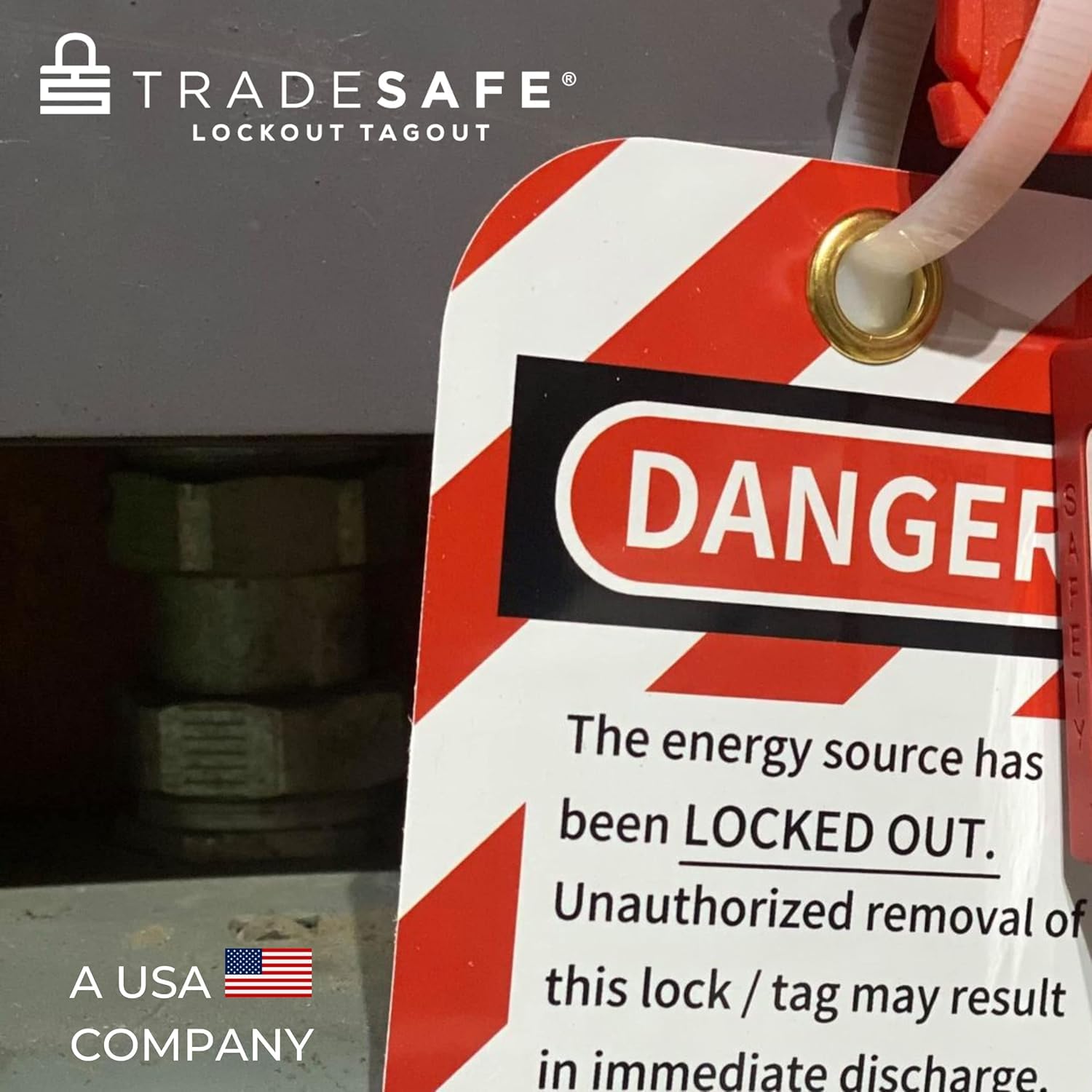 TRADESAFE Etiquetas de bloqueo – 10 etiquetas de peligro no operado con 10 bridas de cremallera, vinilo de alta calidad de 32 mil, etiquetas Loto compatibles con OSHA para etiquetas de bloqueo, fuera