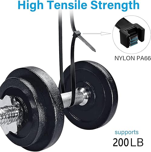 Miniatura 4 de Paquete de 50 bridas de cable resistentes de 24 pulgadas, resistentes a los rayos UV para exteriores con resistencia a la tracción de 200 libras,