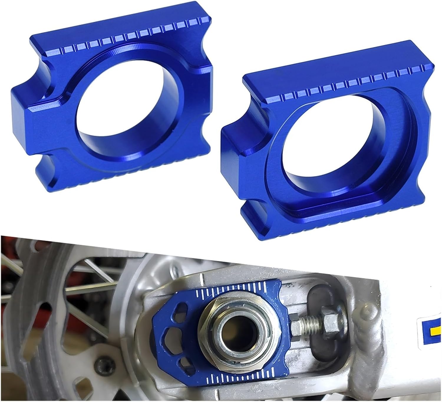 Motocross CNC Rear Axle Block Chain Adjuster Compatible With YZ125 250F YZ450F YZF 250 450 2002-2023 WR250F WR450F 250X(Type A)