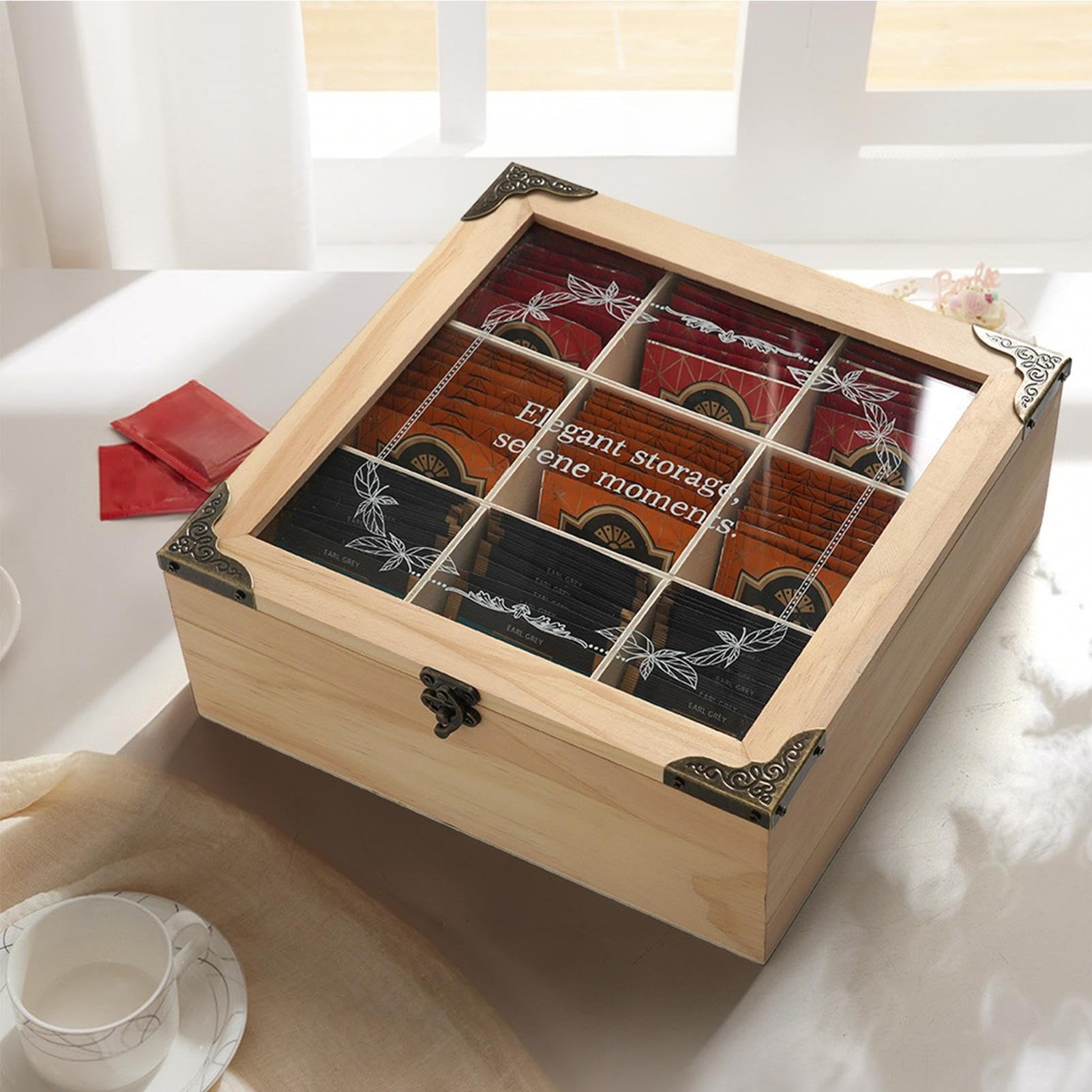 Tee Organizer Aufbewahrungsbox Teekisten Aufbewahrungsbox Mit Fächern