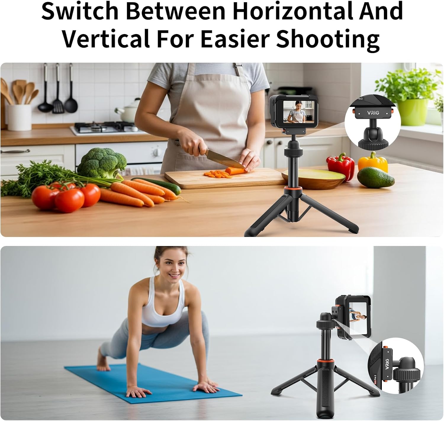 VRIG 15.9" X5 Extended Mini Camera Tripod for Insta360 Ace Pro2,360 Portable Magnetic Quick Release Selfie Sticks Handle Grip Vlog Monopod for Insta360 X5/X4/Ace Pro2 Accessories