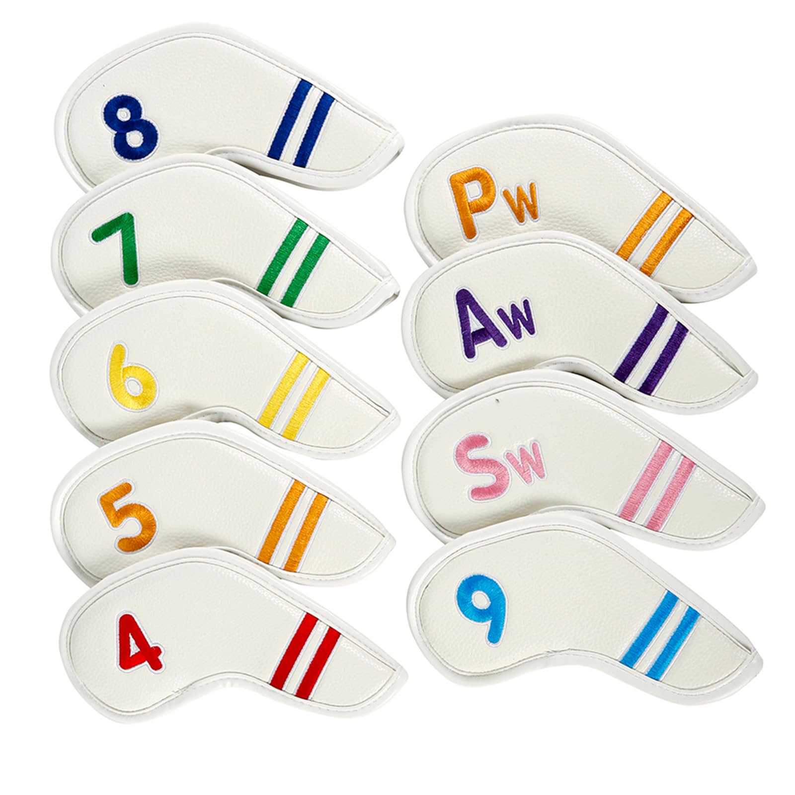 XIAOQENAN 9Pcs Waterproof Golfs Putter Iron Head Set PU Leather Golfs Club Iron Headcover Golfs Club Head