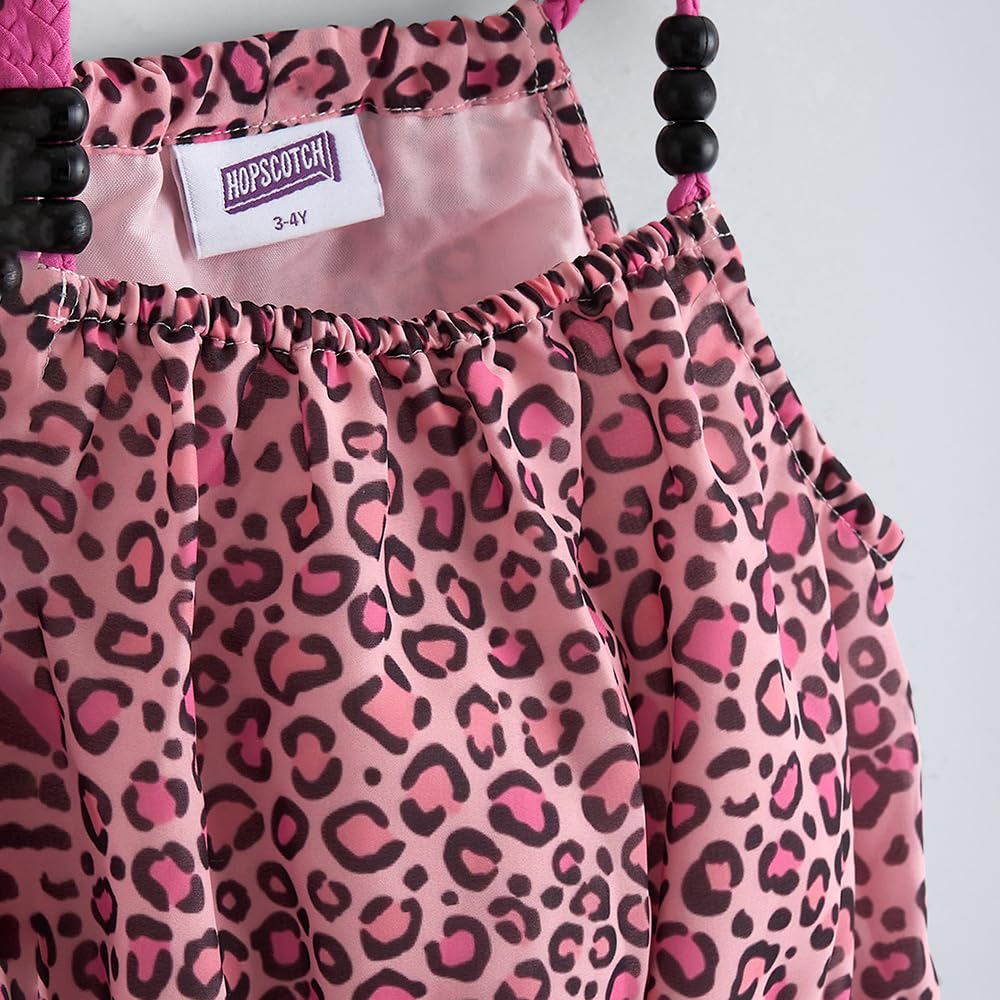 Hopscotch Cheetah Print Spaghetti Casual Dress for Ages (4-5 Years) 1