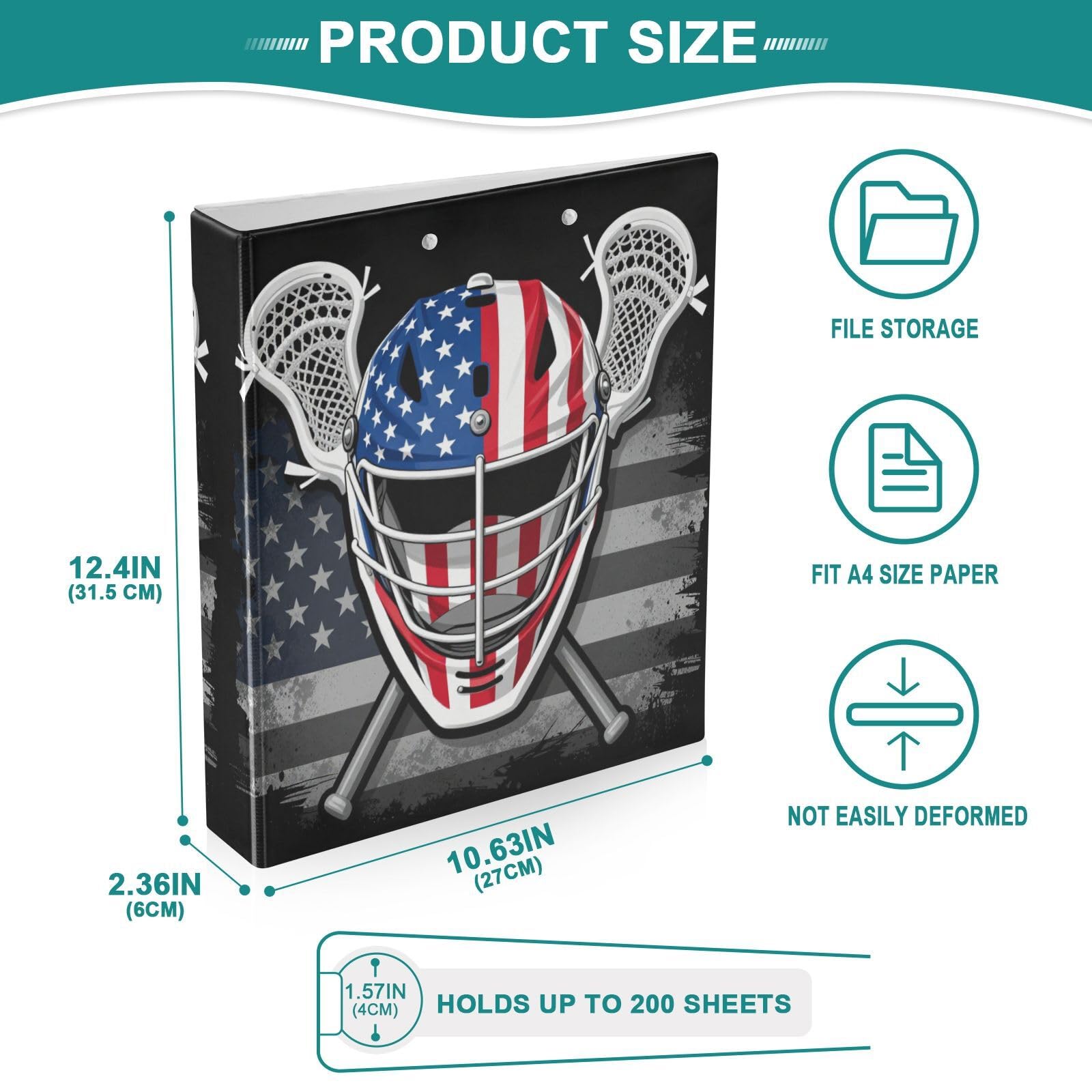 Raccoglitore con portablocco integrato bandiera americana Lacrosse