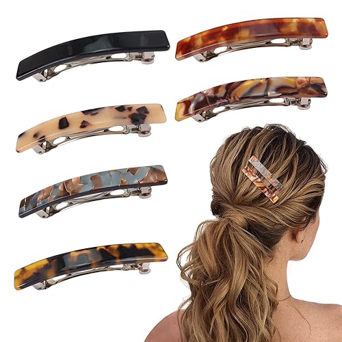 Fumwase 6PCS Hair Barrettes for Women Shell Hair Clip Hair
