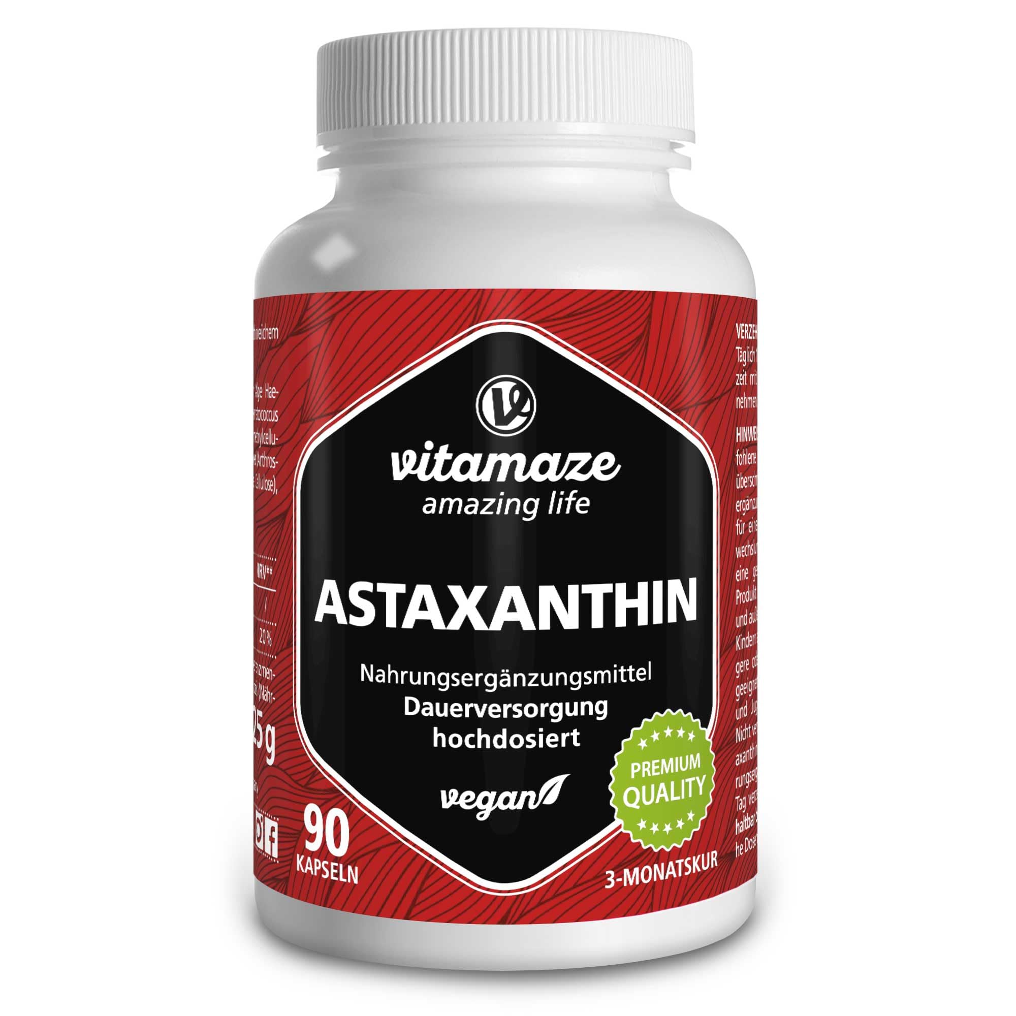 Astaxanthin Kapseln hochdosiert & vegan