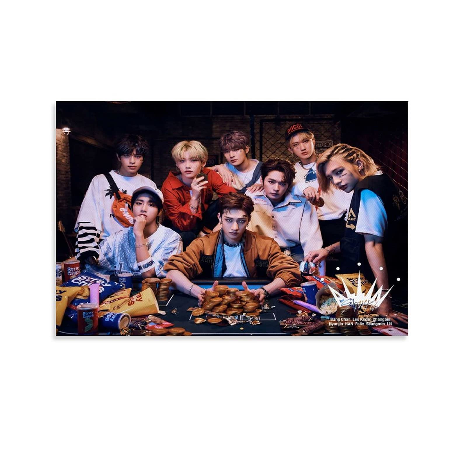 Hellove Unframe-Style1 Kpop Stray Kids Poster Canvas Art Poster And Wall Art Picture Print Modern Family Bedroom Decor Posters 08X12inch(20X30cm)