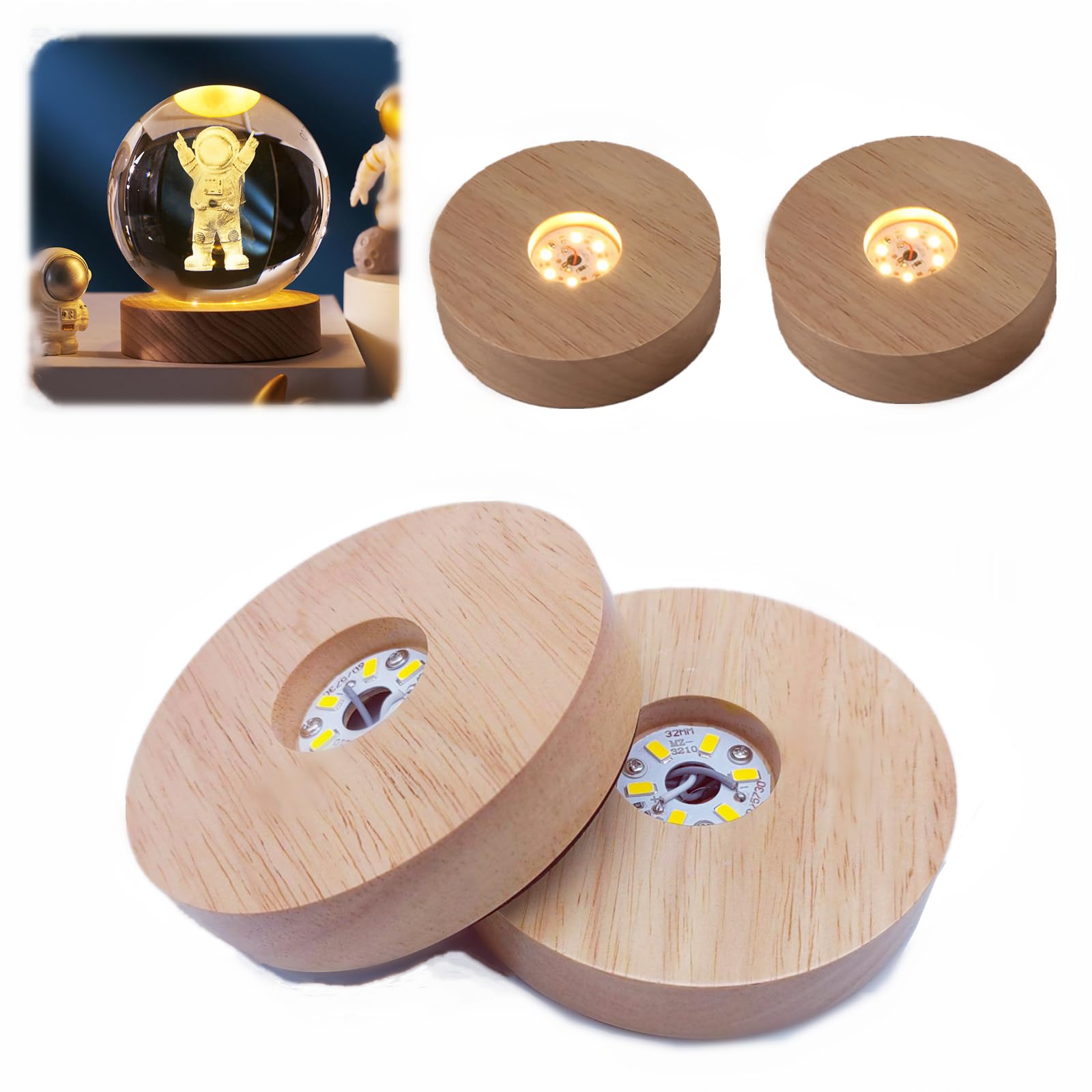 Base lumineuse ronde LED pour illuminer vos boules de cristal