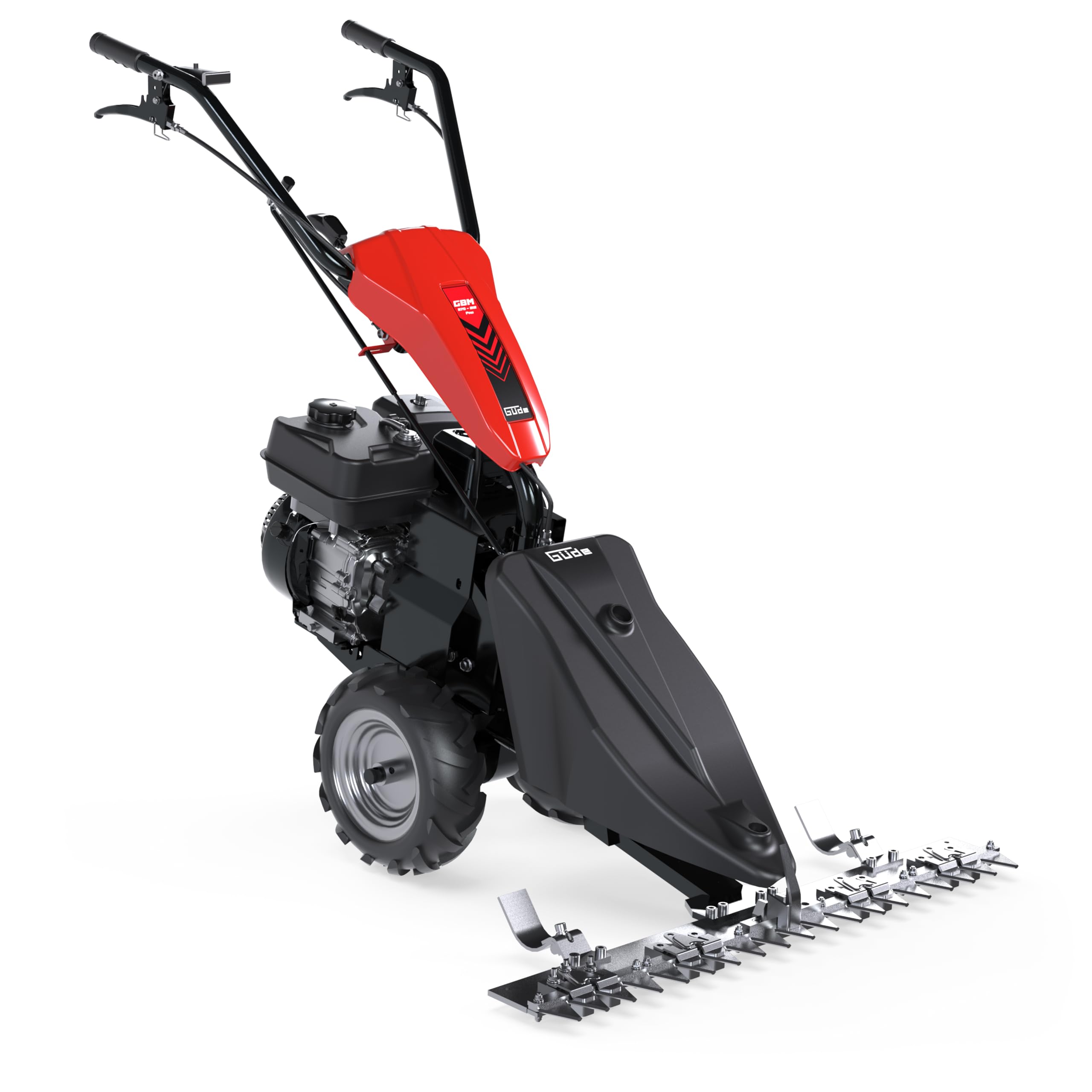 Güde GBM 970-212 Pro Benzin-Balkenmäher - 4-Takt, 212 Kubikzentimeter Hubraum, 4,3 Kilowatt, 5,8 PS, 97 Zentimeter Schnittbreite, 3-8 cm Schnitthöheneinstellung, Radantrieb, vibrationsgedämpfter Holm