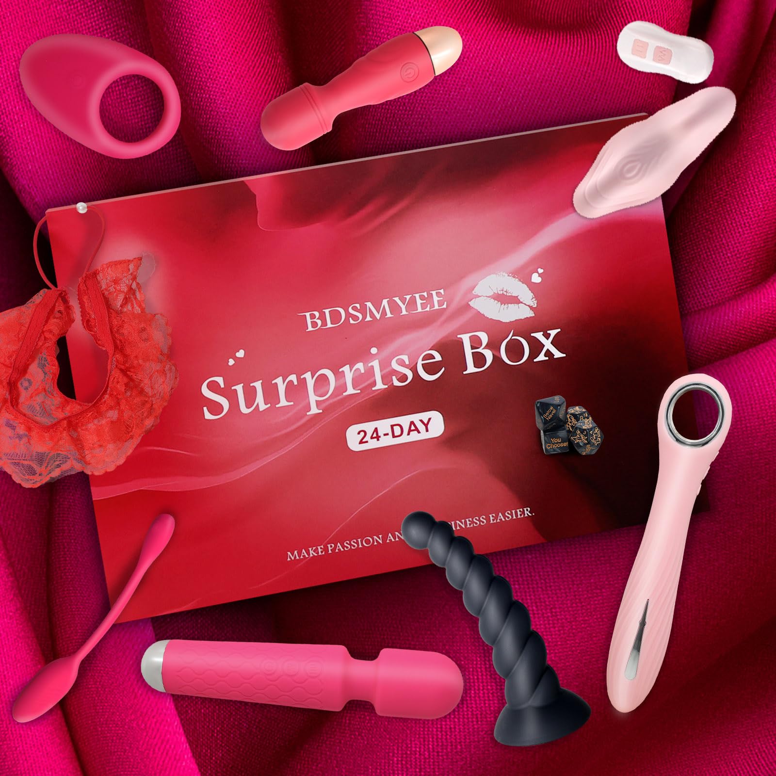 BDSMYEE 24 Pezzi Bondage Kit SexToys Coppia, Giocattoli Sessuali Plug Anale per Principianti Adulti, SM Sex Bondage Set, Regali di San Valentino per Uomini e Donne