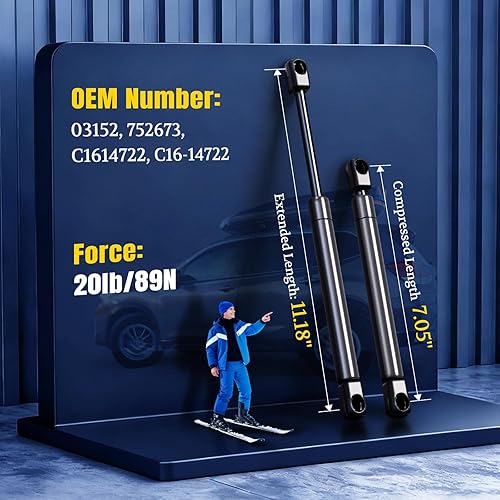 Miniatura 2 de ARANA - Amortiguadores a gas de 11 pulgadas, 22 lb/100 N, apto para caja de equipaje, caja de herramientas, caja de juguetes, armarios, 2