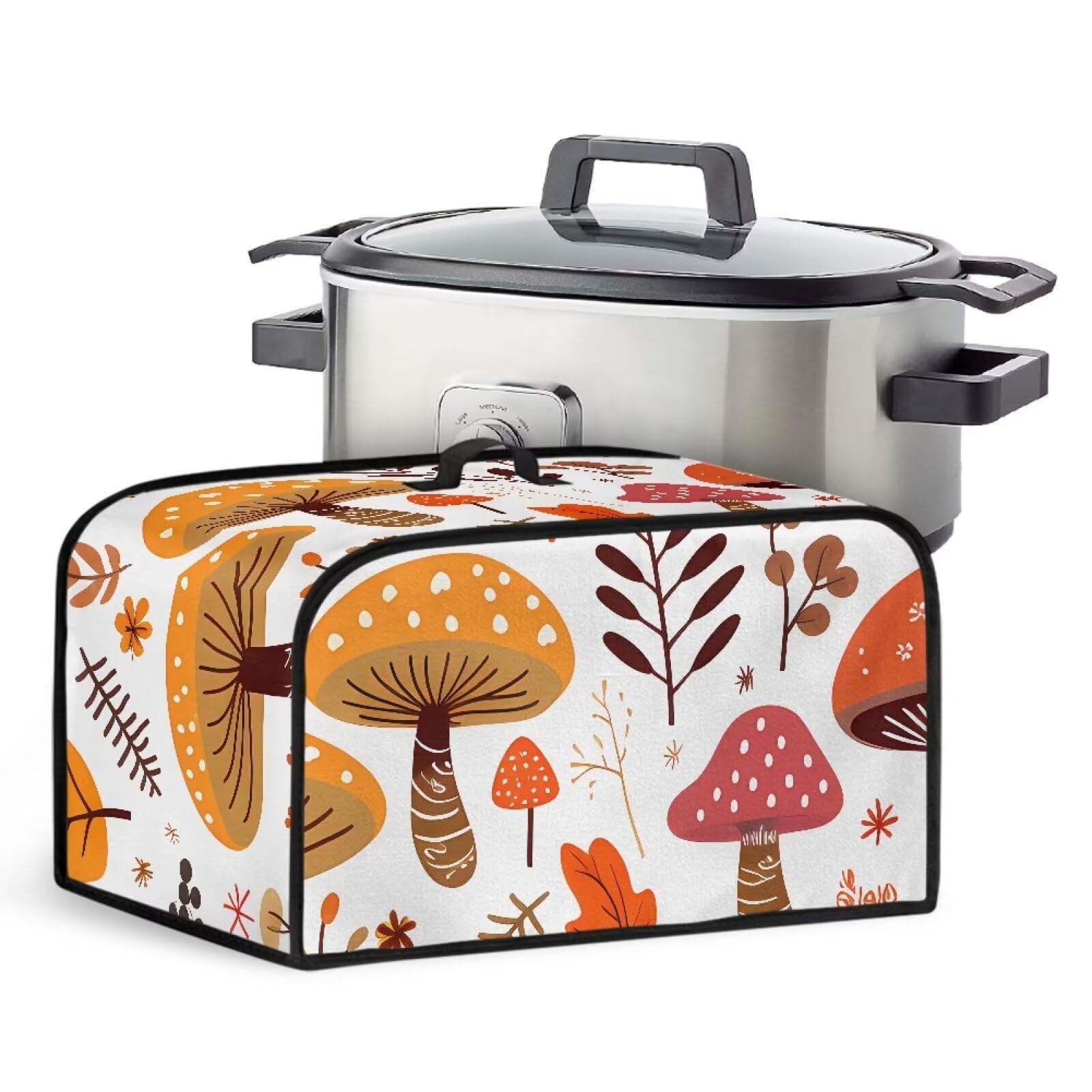 Mushroom Leaf Slow Cooker Dust Cover Universal Fit Crock Pot Cover Keep Appliance Clean Slow Cooker Cover with