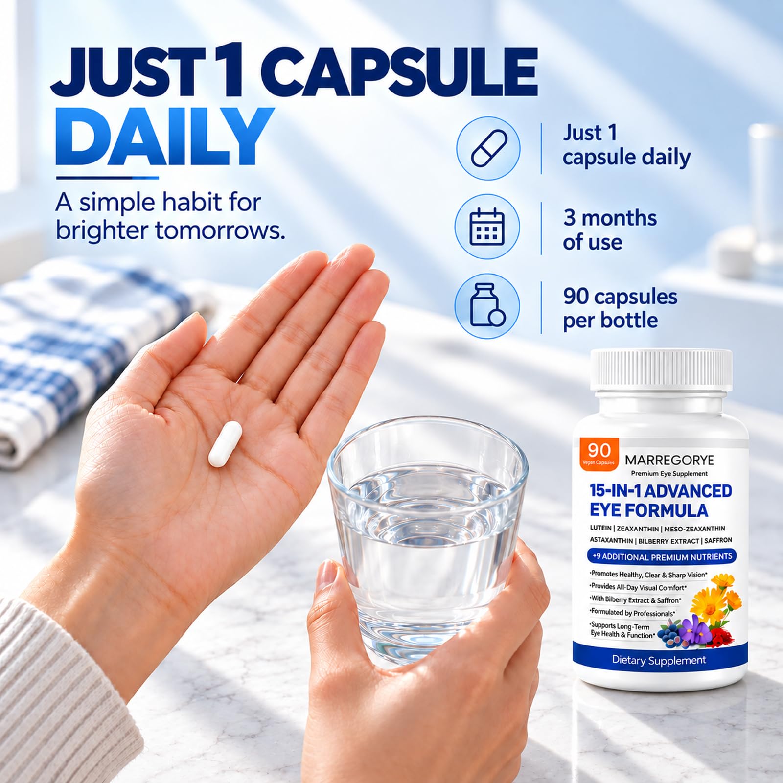 15-in-1 Advanced Eye Formula, Lutein Zeaxanthin Eye Vitamins, 90 Capsules — Amazon image 6