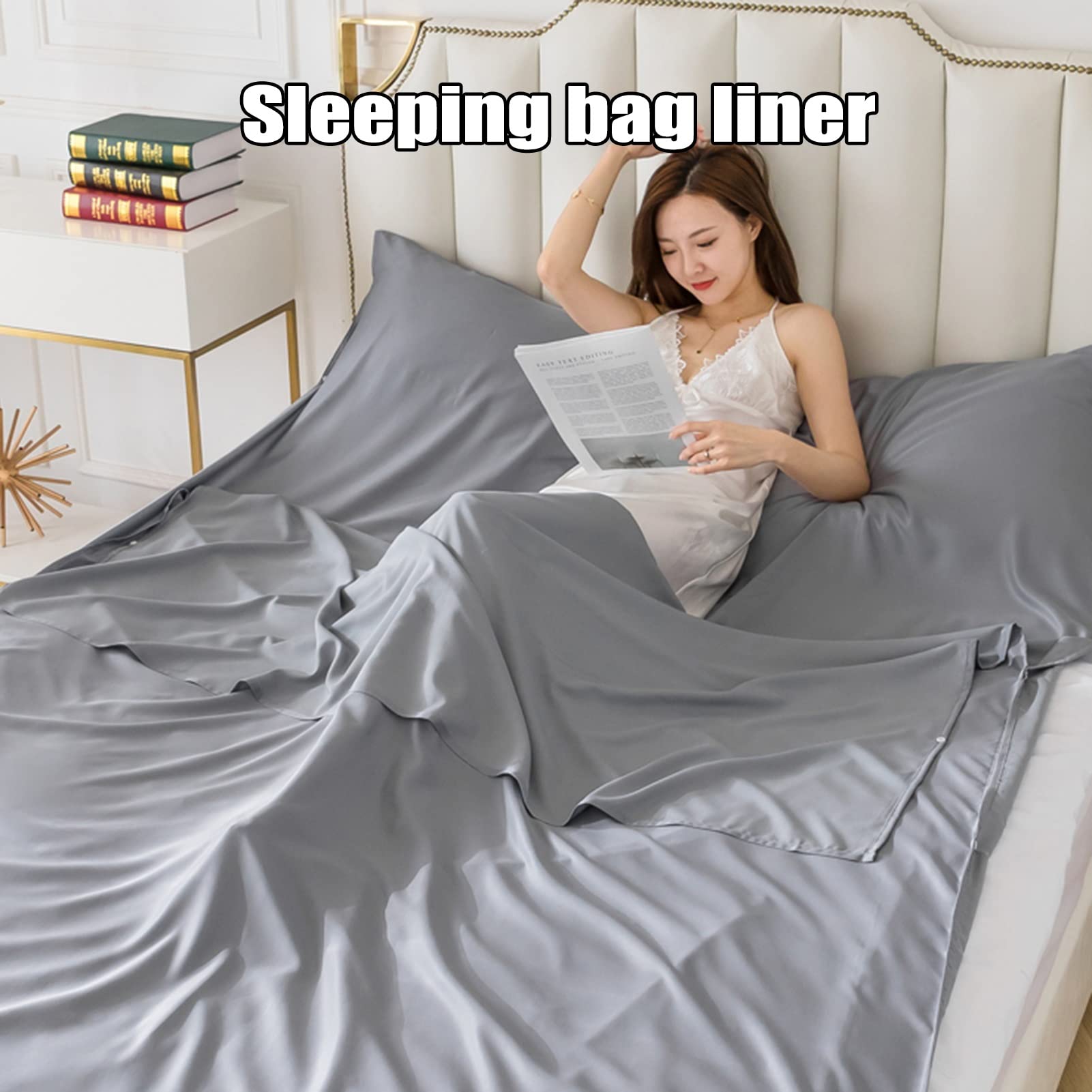 Sábanas para sacos de dormir Saco De Dormir Portátil Para Adultos Four Seasons, Sacos De Dormir Para Viajes De Campamento, Forro De Saco De Dormir De Algodón Cómodo Para Ropa De Cama De Hotel En Casa,