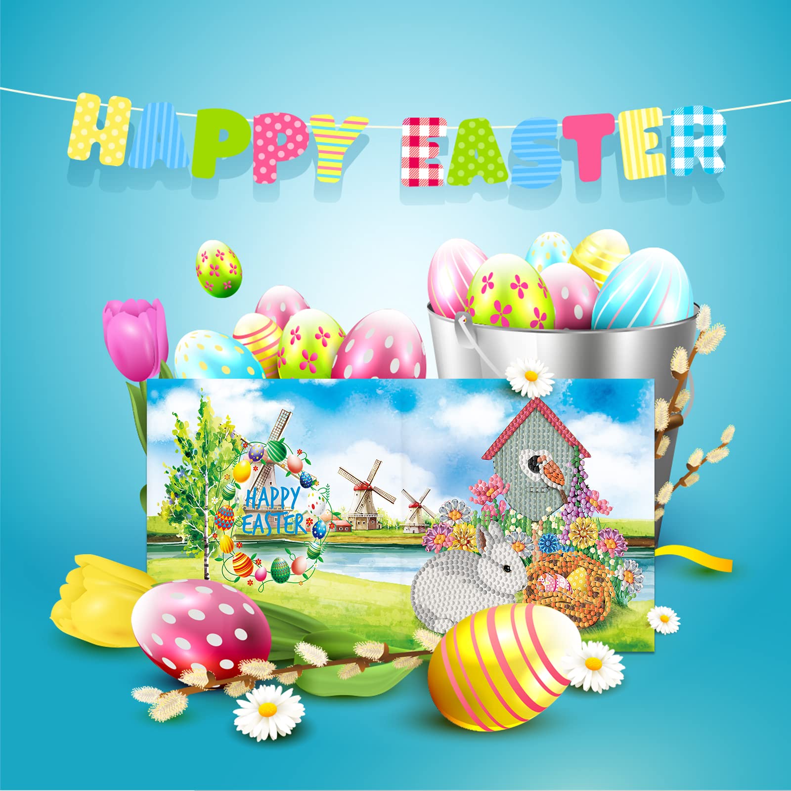 VNSTKWW 8pcs 5D DIY Diamond Painting Greeting Card - Image 3
