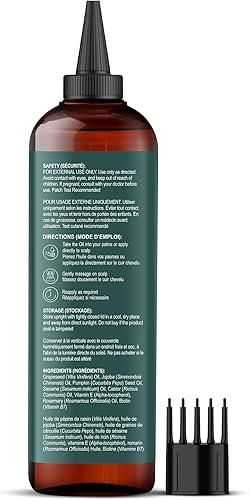 Miniatura 159 de Botanic Hearth Aceite de cafeína y batana para el crecimiento del cabello (6.7 onzas líquidas), tratamiento nutritivo y fortalecedor del cabello