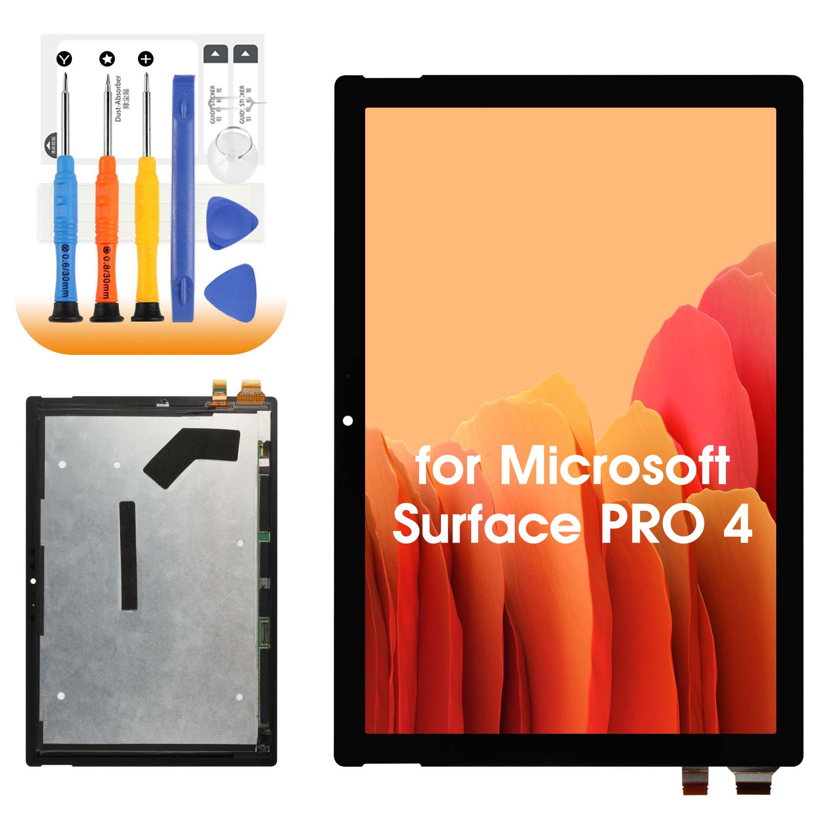 AGCUT Schermo LCD per Microsoft Surface Pro 4 LCD Display per Microsoft Surface Pro 4 1724 12,3 Pollici (M1010537 003) Schermo di Ricambio Digitalizer Touchscreen Glass Panel Assembly con Strumenti, N