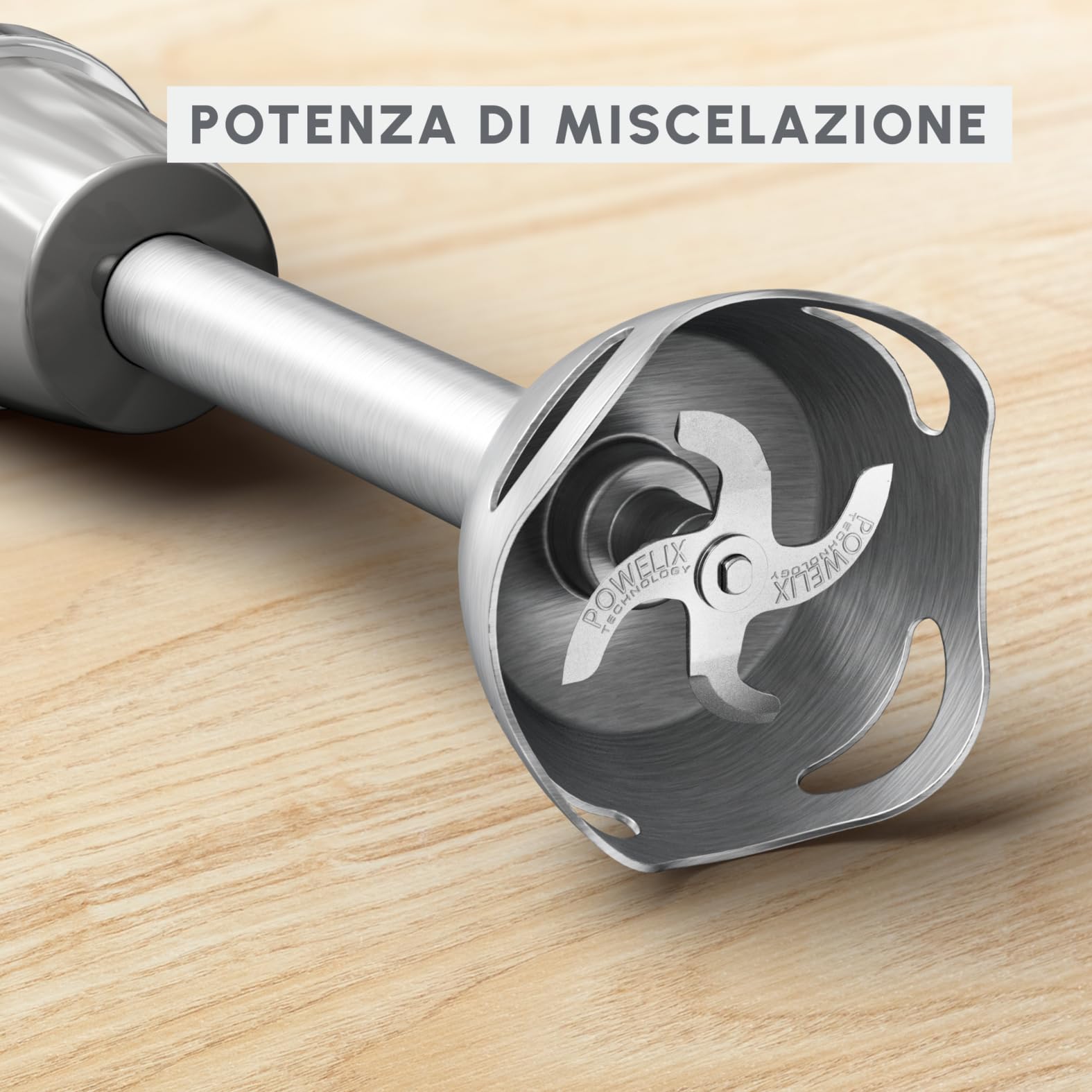 Moulinex Quickchef+, Frullatore a Immersione, Tecnologia con Lame Powelix, 1000 W, Modalità Silenziosa, 20 Velocità, Modalità Turbo, DD673B