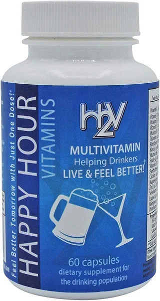 Happy Hour Vitamins Bottle - Multivitamin Formulated for Better Mornings – Live & Feel Better with Milk Thistle, Prickly Pear Cactus, B & C Vitamins, & More- 30 Servings
