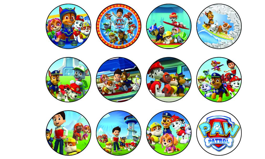 Buy 12 x Edible Cupcake Toppers Paw patrol Themed Collection of