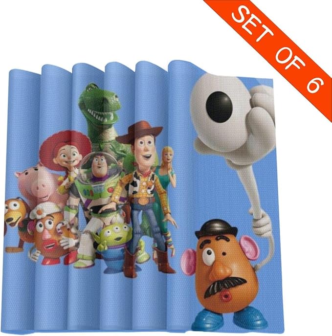Amazon トイストーリー壁紙1 ランチョンマット 食卓飾り 断熱 滑り止め おしゃれ かわいい 高級感 お手入れ簡単 コーヒーマット 家庭レストラン用 6枚セット プレースマット 30 30cm ランチョンマット オンライン通販