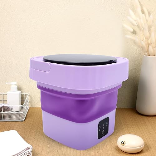Miniatura 4 de Mikikit Lavadora portátil pequeña lavadora ligera y compacta para viajes, dormitorio, apartamento, viajes de negocios, adecuada para camisas,