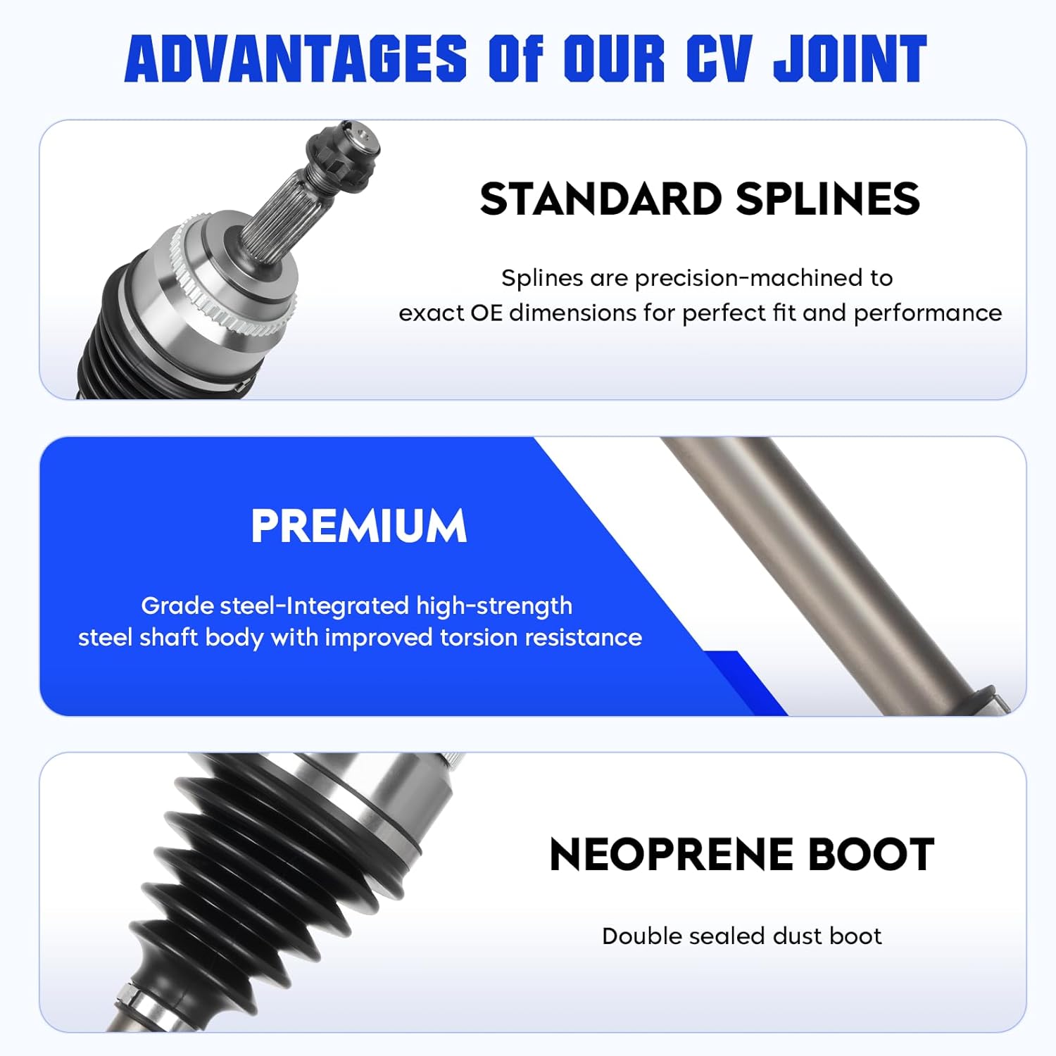 front cv axle shaft assembly fit for toyota highlander 2001-2007, for camry 2002-2009, for solara 2004-2008, for 2.4l fwd gas only, left and right cv joint shaft, replace for 66-5245 66-5247, 2 pack