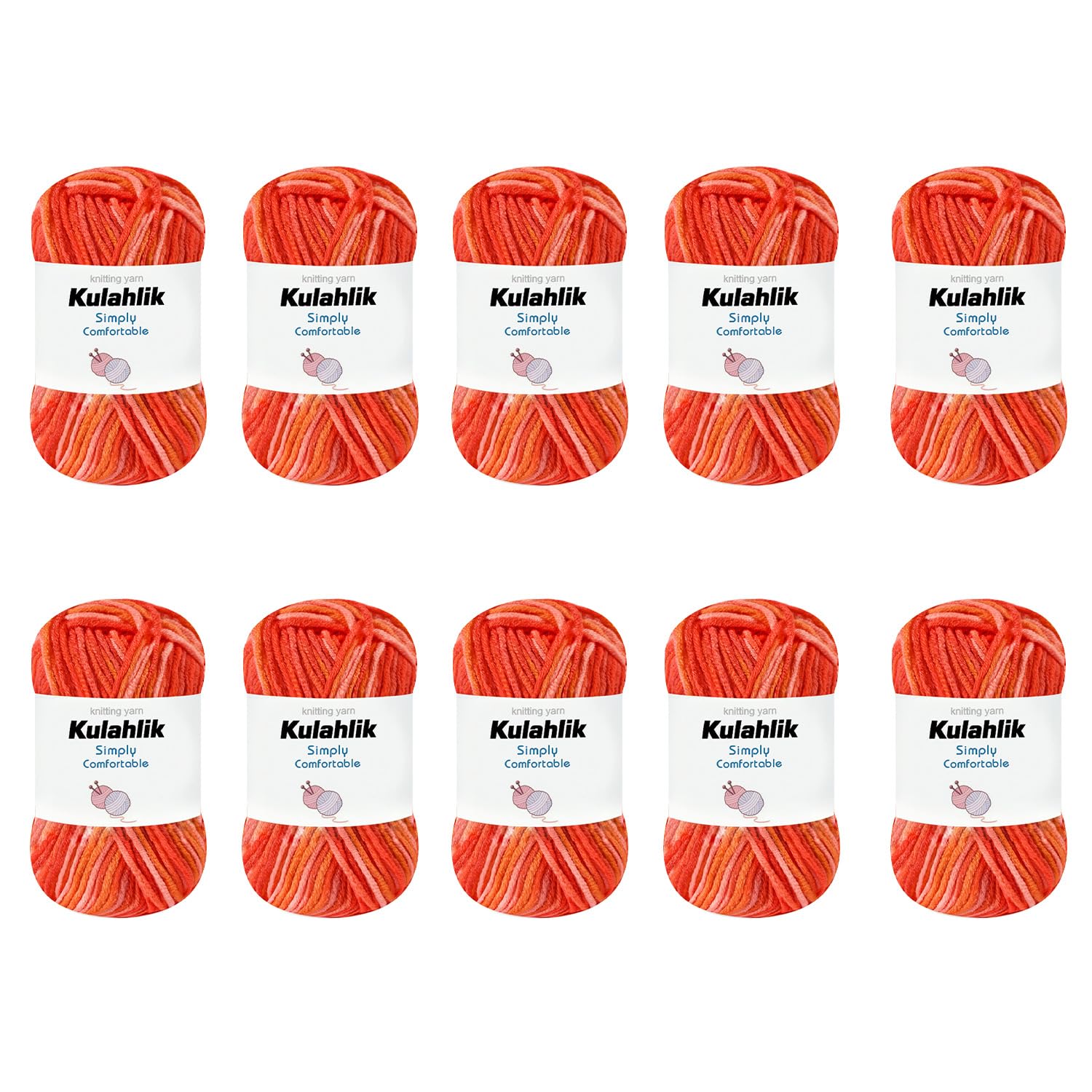 250g(5x50g) Acrylic Yarn for Crochet/Knitting, Colorful Gradient Yarn Thread, 5 Rolls Skeins, Perfect for Any Knitting Crochet and Crafts Mini Project — view 77