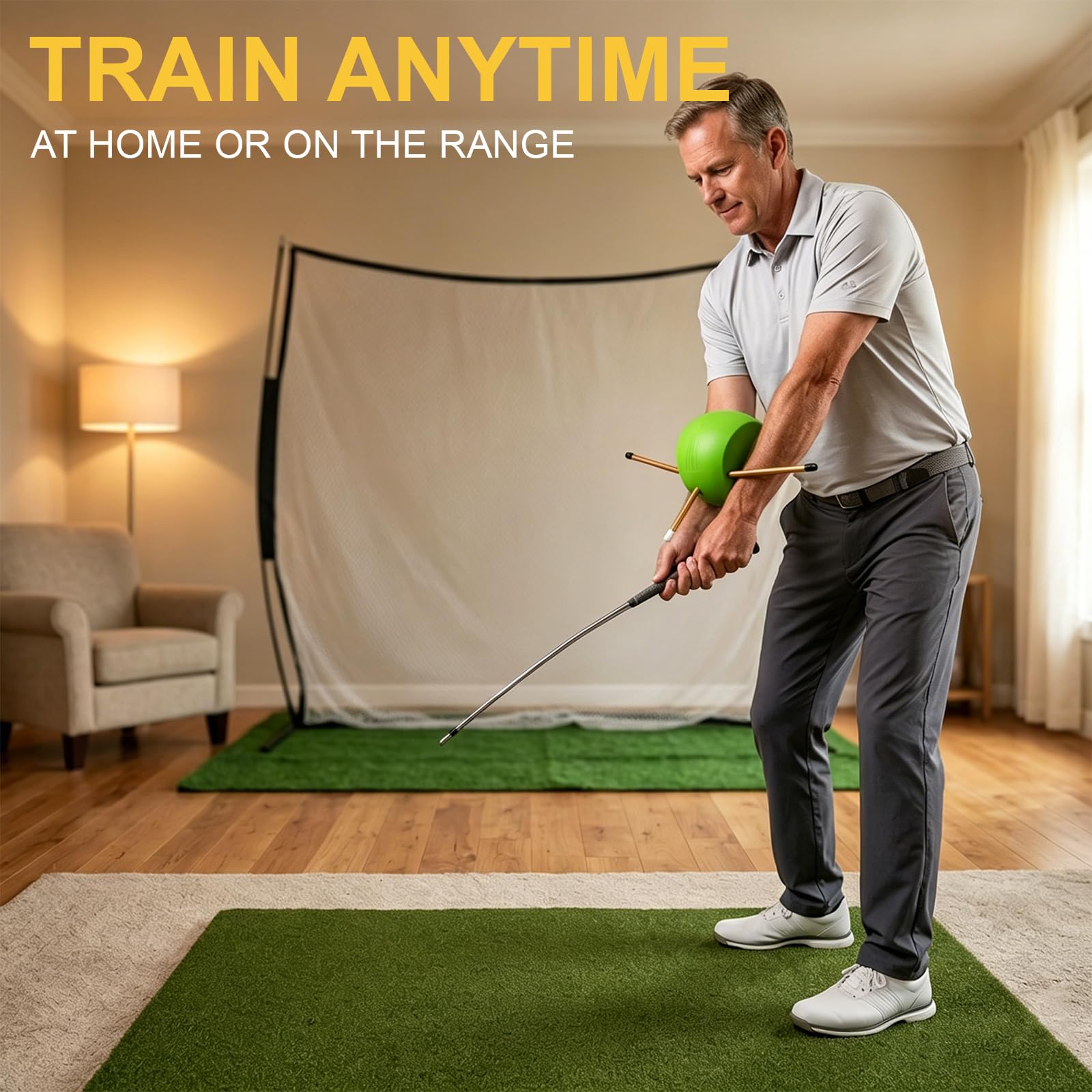Golf Trainingshilfen, Golf Schwungtrainer Ball, Golf Schwungtrainer, Golf Training Aid, Trainingshilfe für Die Golf-Armhaltung, für Stabile Y-Form, Alle Könnensstufen, Platz, Driving Range