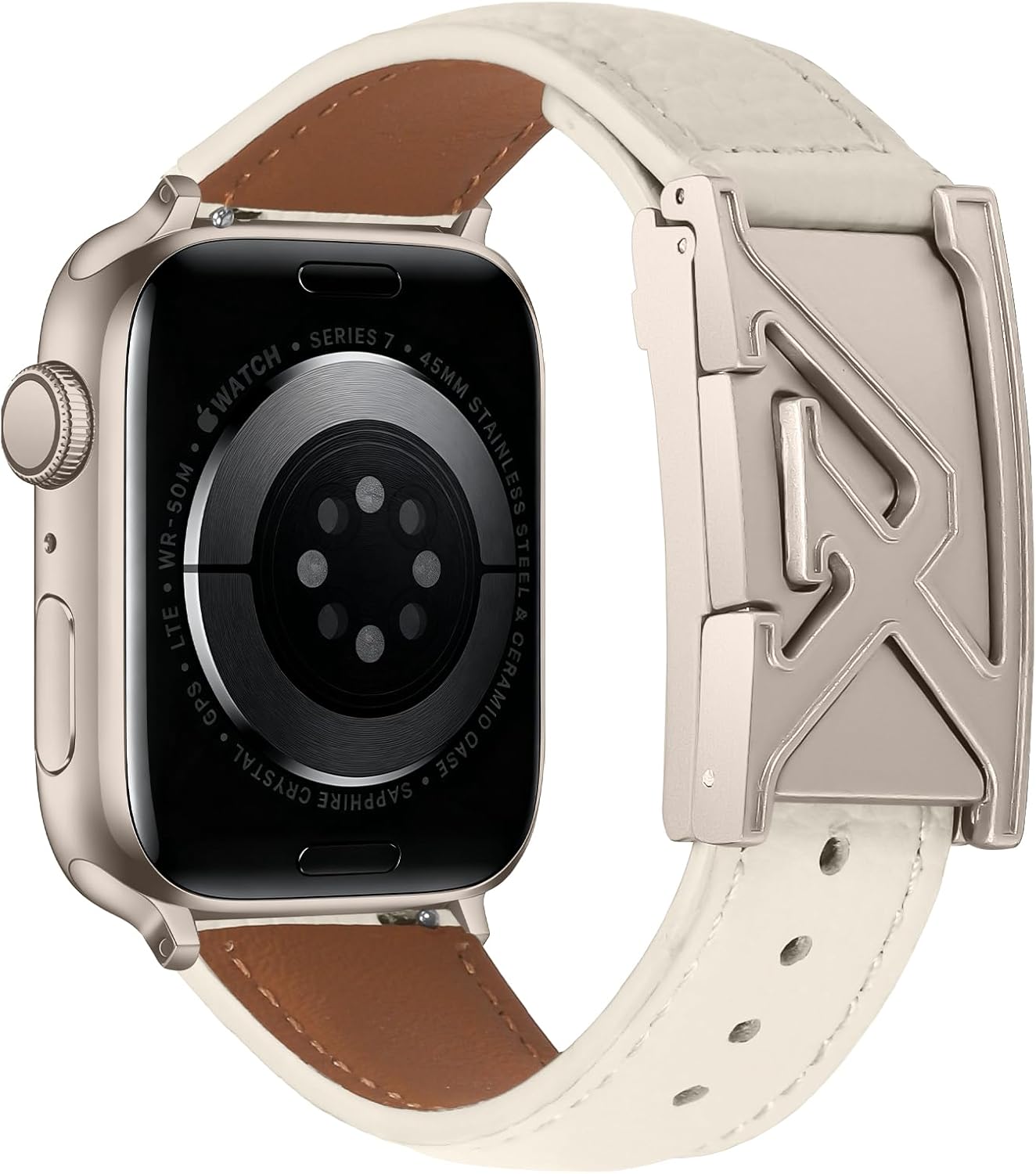 Leather Magnetic Band Compatible with Apple Watch Bands 38mm 40mm 41mm 42mm 44mm 45mm 46mm 49mm, Top Grain Genuine Leather iWatch band, Designer Dressy Luxury Strap for Women Men