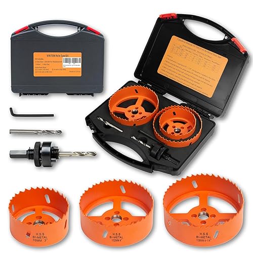 Kit de sierra perforadora para proyectos de metal y madera de plástico, juego de sierra de agujero bimetálica con caja y cenador, 3, 4 y 4-14