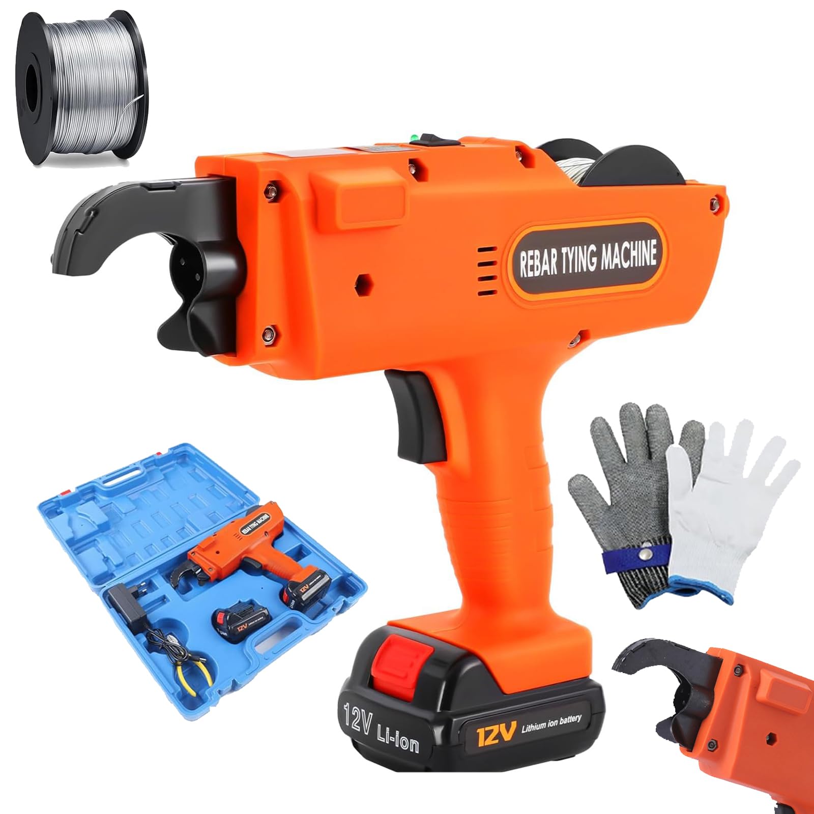 FHRKA Automatic Rebar Tier, Rebar Tie Gun Rebar with Toolbox and Plie, Rebar Tying Machine for Professional Construction (8)