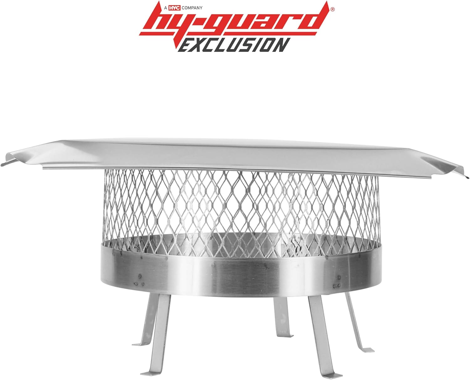 Exclusion 18 in. Round Slip-In Welded Leg Single Flue Stainless Steel Chimney Cap