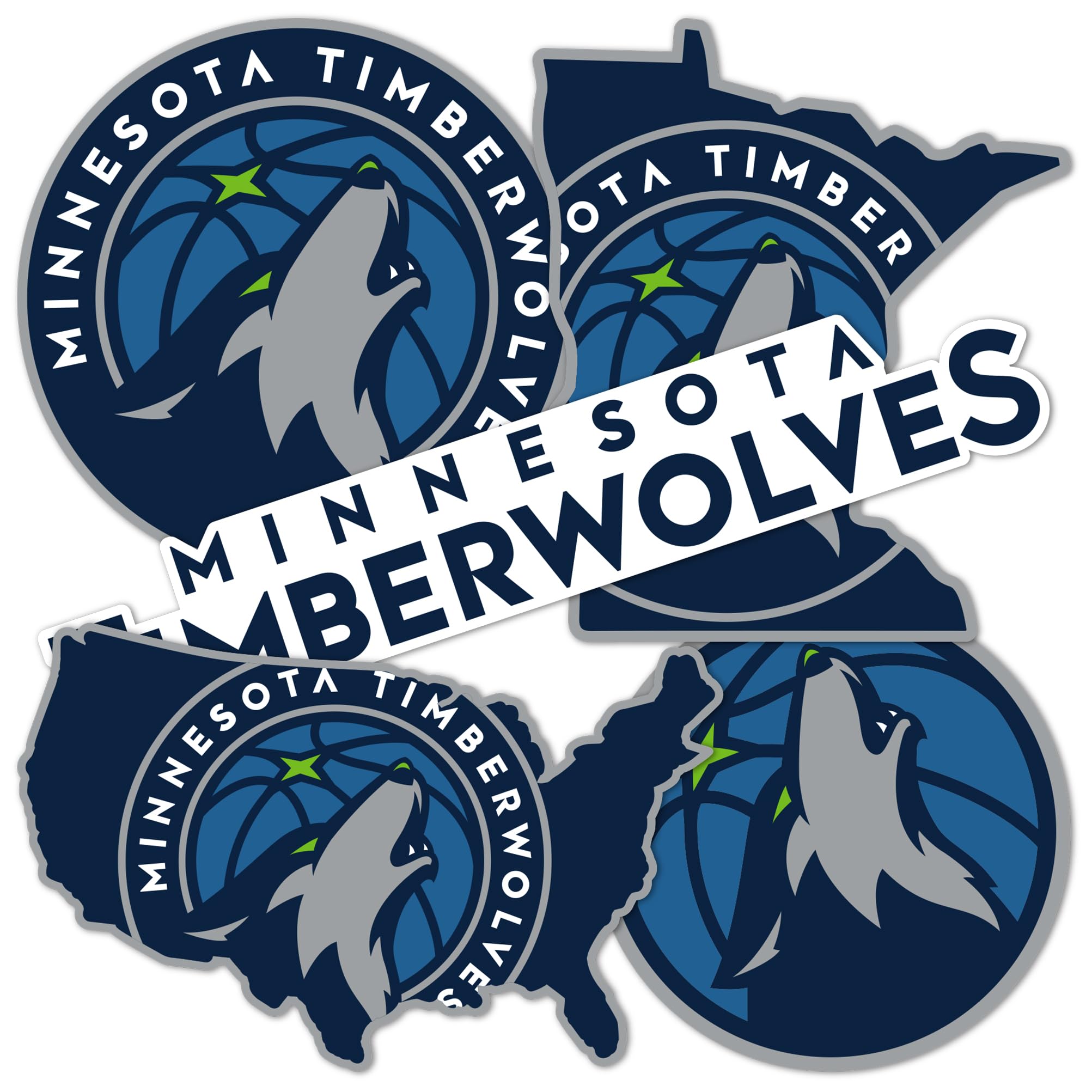 Desert Cactus Minnesota Timberwolves Sticker NBA Officially Licensed Sticker Vinyl Decal Laptop Water Bottle Car Scrapbook (Type 2-3)