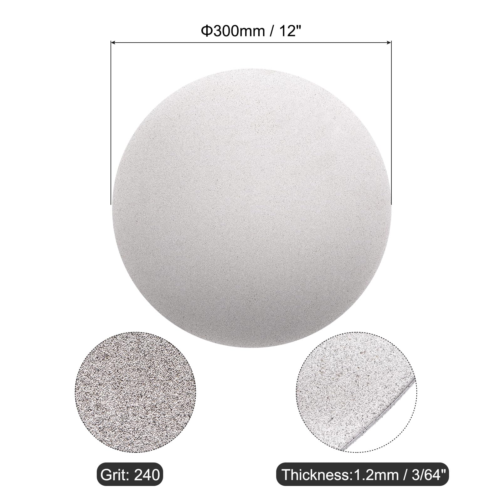 uxcell Disco de lijado de diamante, grano 240 de 12 pulgadas (300 mm), sin agujero central, disco de regazo plano, rueda abrasiva para azulejos de piedras preciosas, porcelana, vidrio, piedra y metal