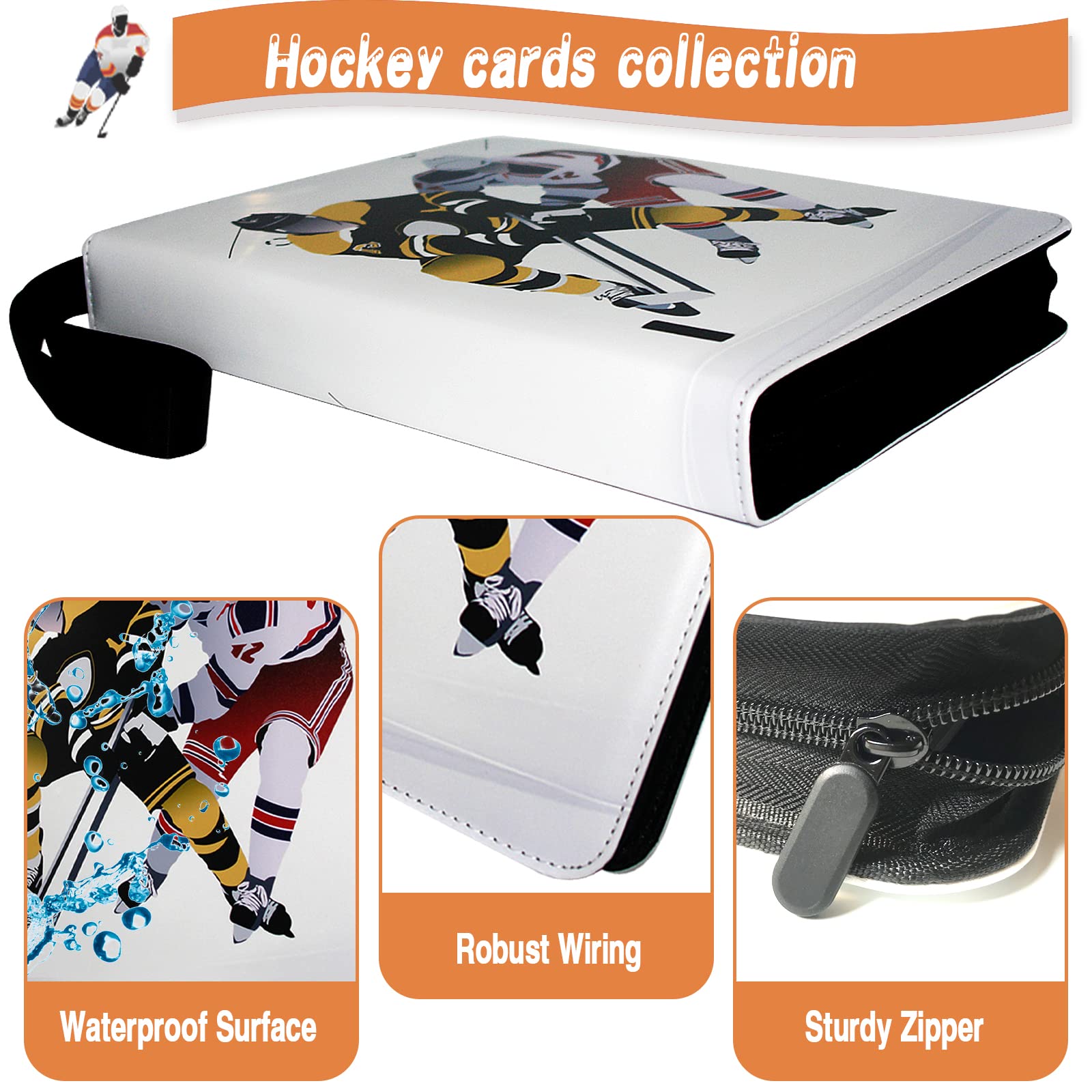 Amazon.com: Hockey Card Binder, Trading Card Binder 9 Pocket with 50  Removable Sleeves Fits 900 Sport Cards, 3 Ring Card Holder Binder with  Zipper, Collector Storage Album : Toys & Games