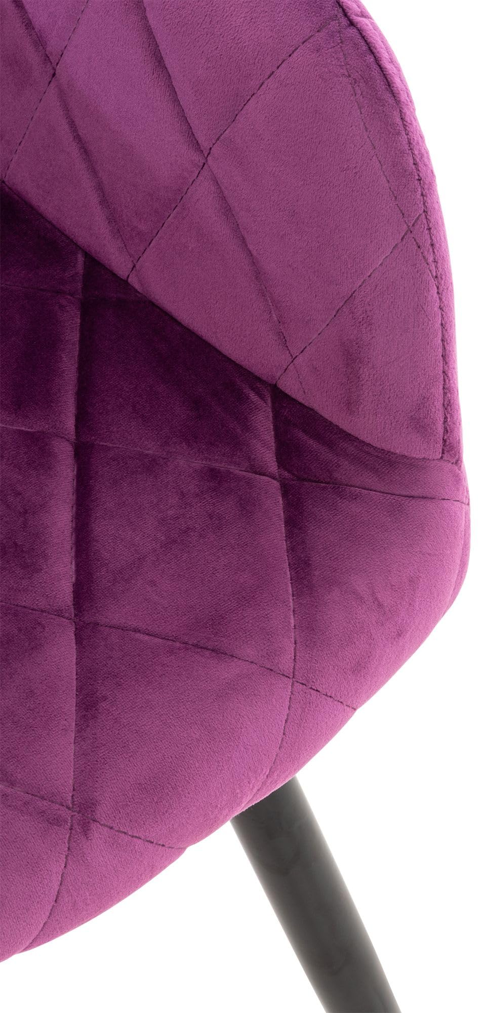 CLP Silla De Comedor Shila En Tela I Silla De Salón En Terciopelo & Base De Metal I Butaca Moderna con Reposabrazos Color:Violeta;Material:Terciopelo