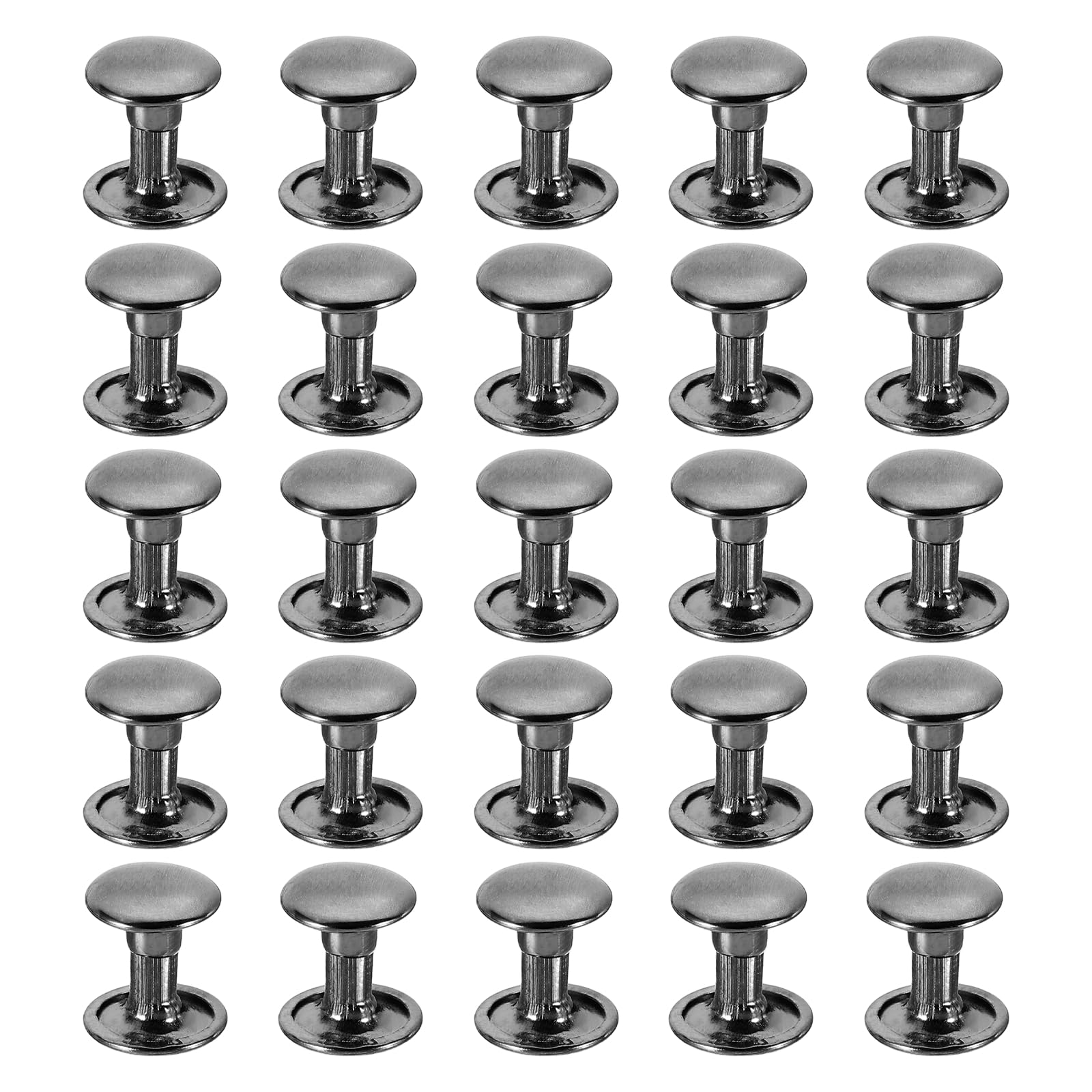 PATIKIL Leather Rivets, 160Sets Carbon Steel Double Cap Rivet Kits Craft Replacement Accessories for Handbags Belts Clothes Shoes, Black (9 x 10 Mm)