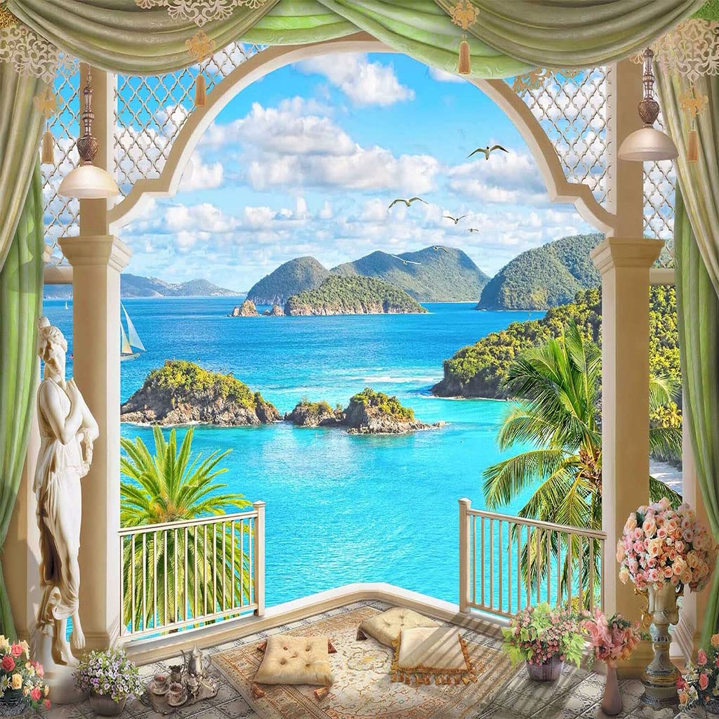 Mantas para Cama De Franela Invierno para Infantil Y Adulto 150X200Cm Manta Polar De Felpa De Microfibra Suave para Sofá, 3D Vista Al Lago Azul Patrón, Cálida Y Transpirable