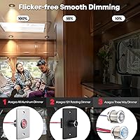 Vista 4 de Acegoo Luz giratoria de disco empotrable para RV, foco LED de 12 V, luz interior de RV, ángulo de haz de 36, ajuste vertical de 70, downlights