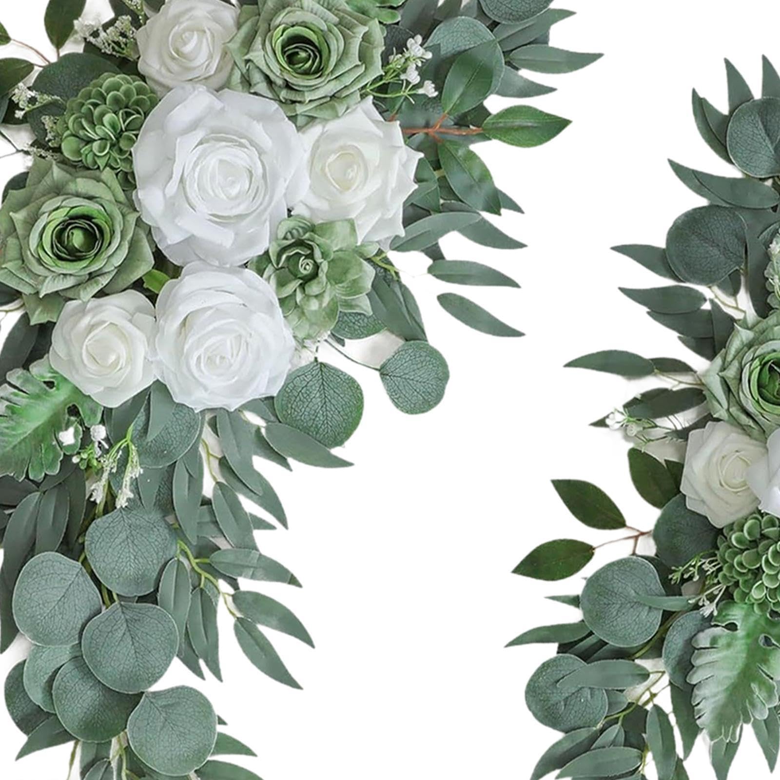 2 Pezzi di Fiori Artificiali per Arco Nuziale, Composizione Floreale per Porta, Ghirlanda di Fiori di Seta, Resistente E Adatta per Ricevimento, Matri, Style C