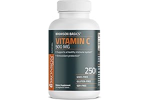 Bronson Vitamin C 500MG - 250 Vegetarian Tablets - Supports Healthy Immune...