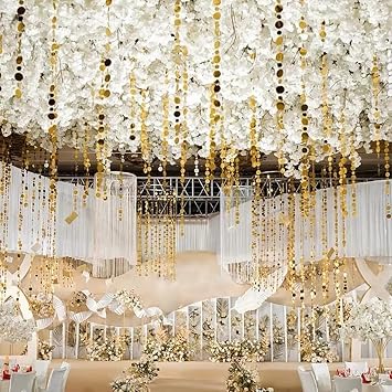 ECYC Ltd Sparkle Sequin Beaded Curtain Door String Curtains, PVC Sequin Bead Doorway Curtain Door Window Decor Room Divider Blind for Home Wedding Party Decorations (5 Strips, Transparent AB)