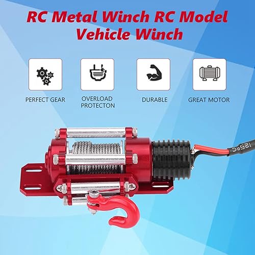 Miniatura 6 de Ruedas Beadlock de 1.9, cabrestante RC, cabrestante de vehículo modelo RC con control remoto para Traxxas HSP Redcat Tamiya Axial SCX10 D90 HPI 110