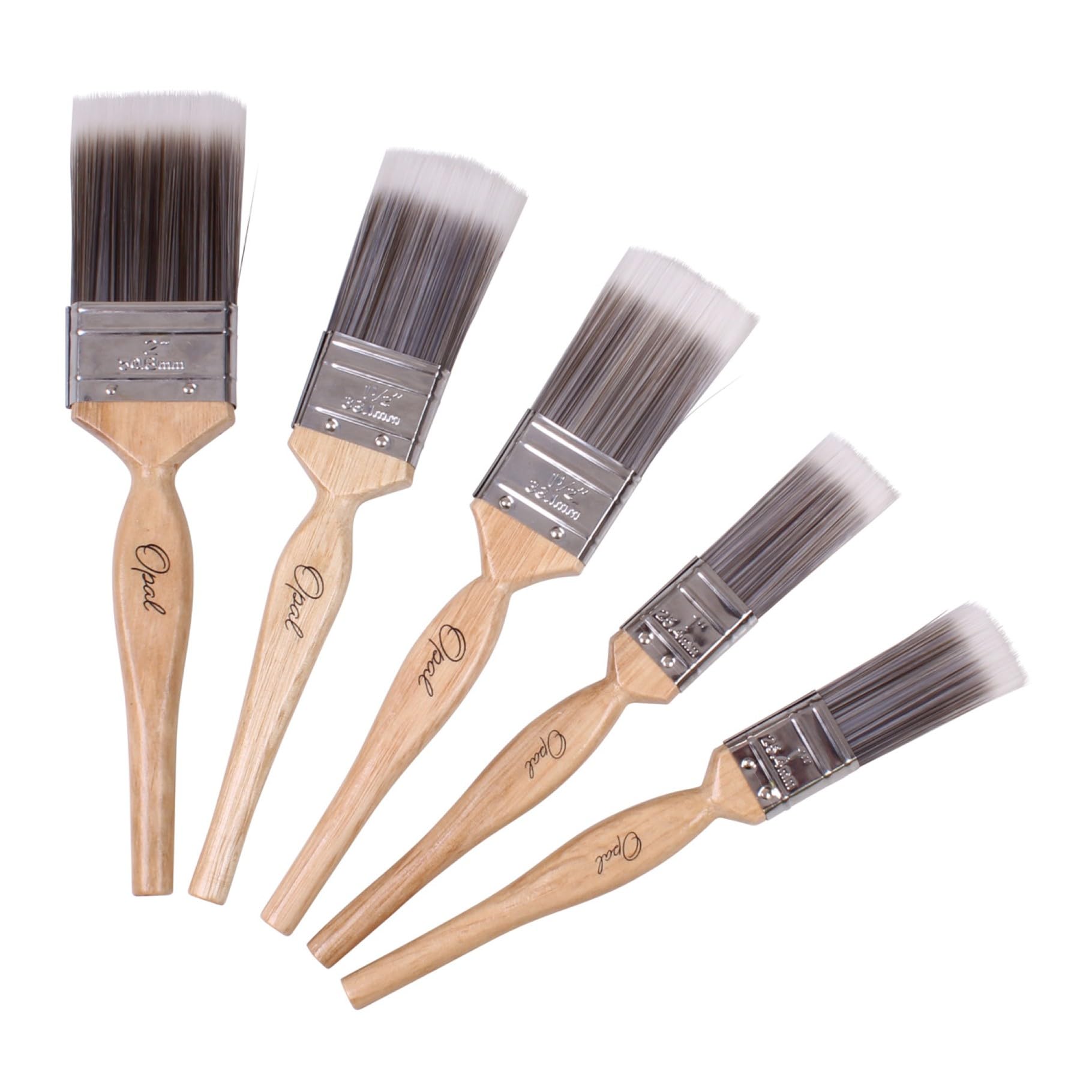 Rodo Opal 5 Piece Paint Brush Set | Rust-Resistant Stainless Steel Ferrule