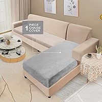 Vista 2 de NAISI Funda para Sofá Seccional de 1 Pieza Funda Separada de Terciopelo para Chaise Lounge Fundas Suaves y Elásticas para Sofá para Chaise Lounge