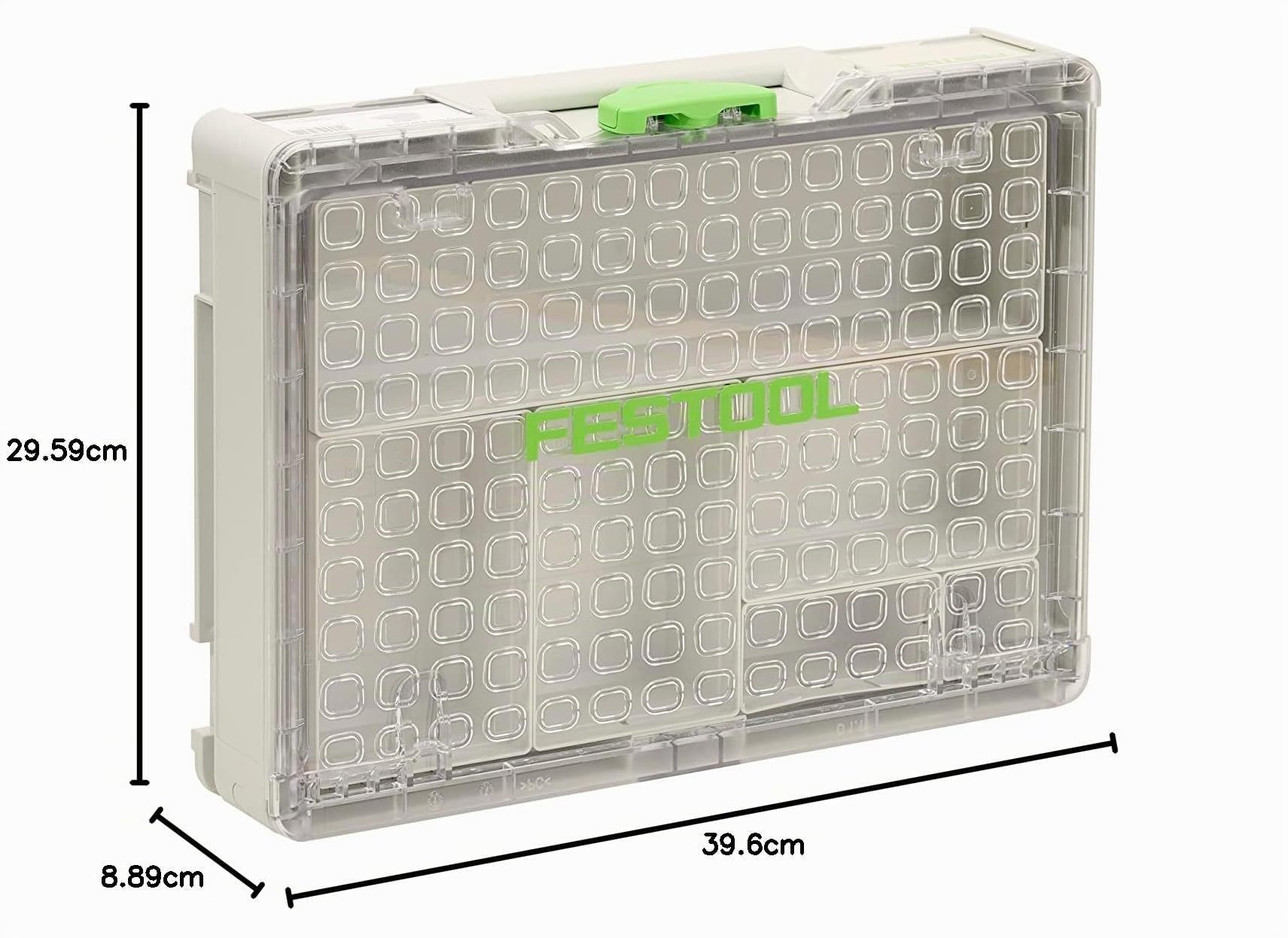 Festool Systainer Organizer SYS3 ORG M 89 - Sortimentkasten mit 6 Boxen | Modulare Kleinteileboxen mit transparentem Deckel, 20 kg Traglast und Stapelfunktion im Festool Werkstatt-System