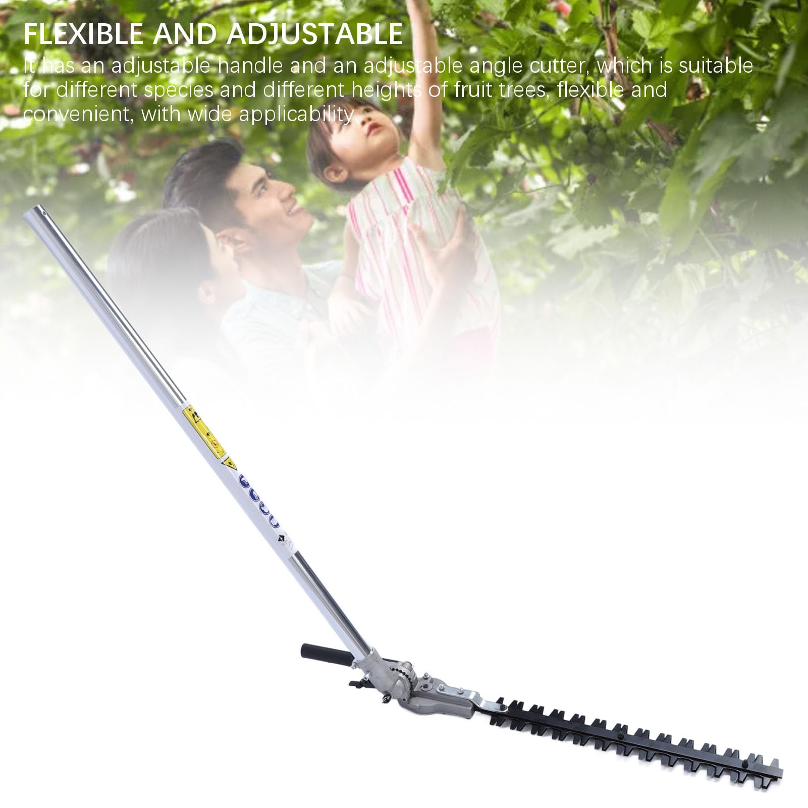Cabezal de cortasetos, Accesorio de cortasetos Ajustable con Poste de extensión para Cortar césped y podar (26*ñame)