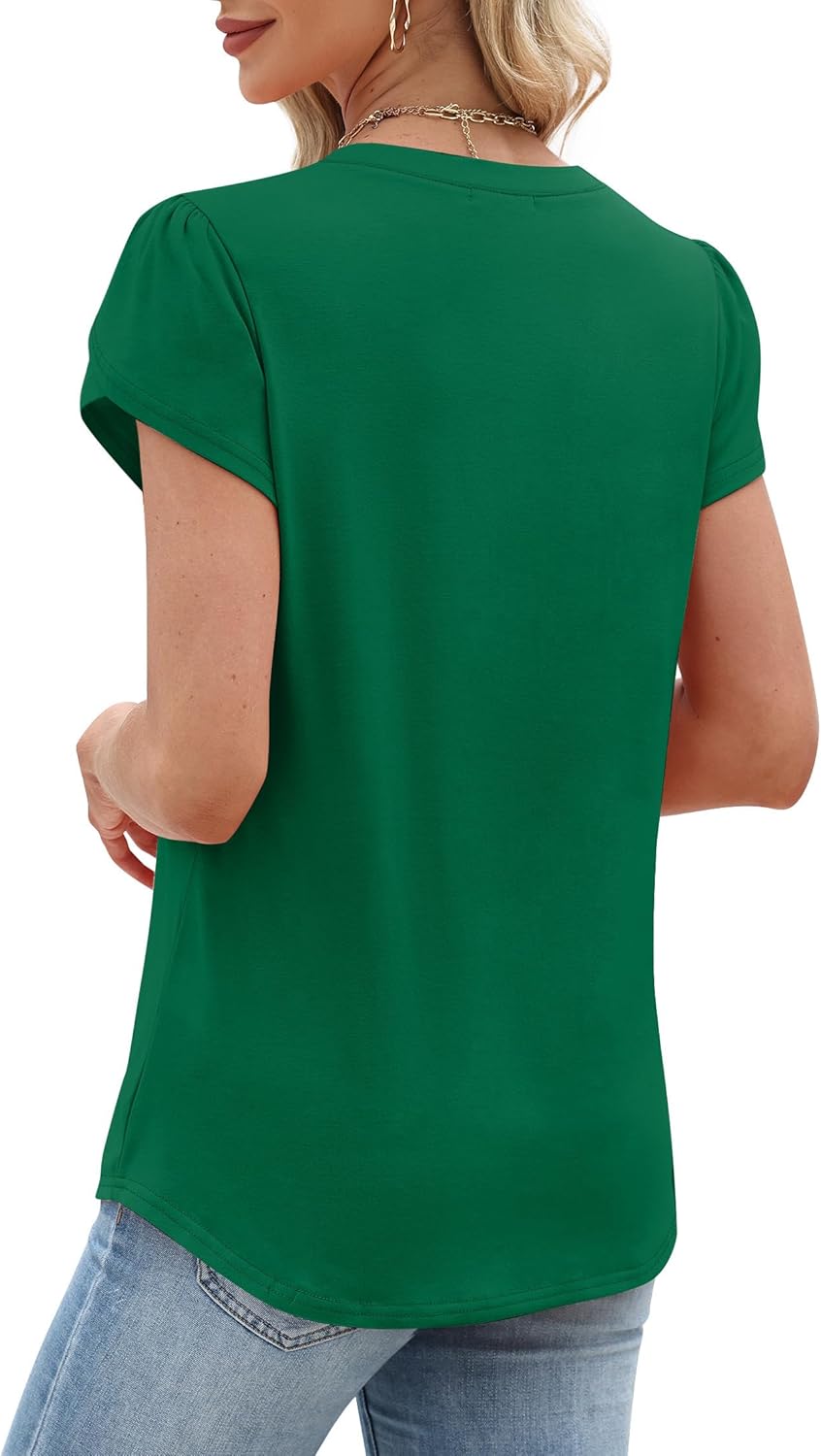 T Shirts for Women Short Sleeve Tops Dressy Blouses Business Casual Beach Vacation Outfits - Image 5